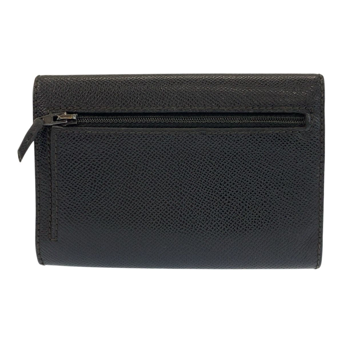 Chanel CC Logo Black Gold Leather Folded Wallet Compact — view 2