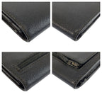 Chanel CC Logo Black Gold Leather Folded Wallet Compact — view 8