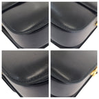 Celine Vintage Horse Carriage Black Gold Leather Shoulder — view 3