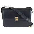 Celine Vintage Horse Carriage Black Gold Leather Shoulder