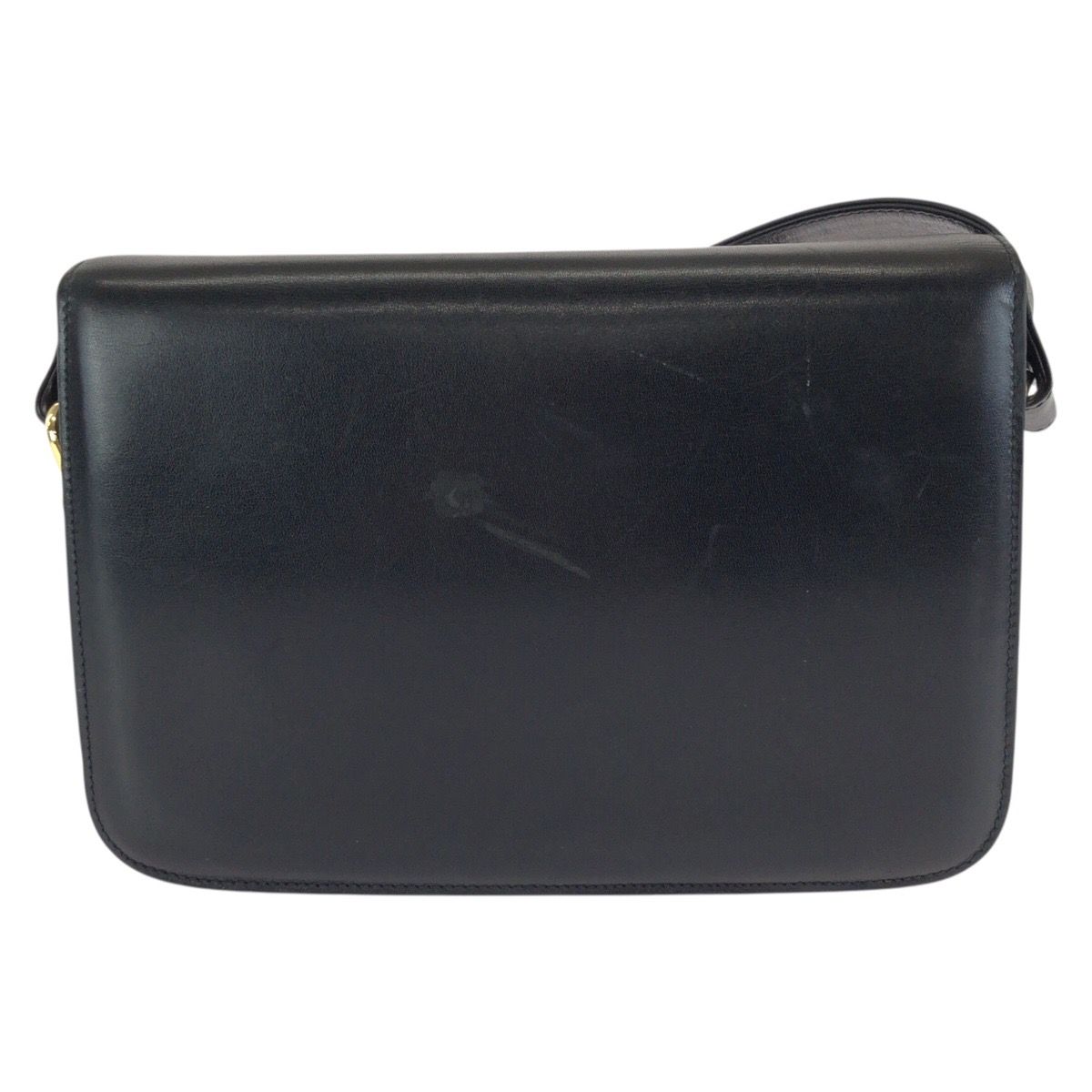 Celine Vintage Horse Carriage Black Gold Leather Shoulder — view 2