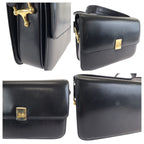 Celine Vintage Horse Carriage Black Gold Leather Shoulder — view 5