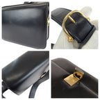 Celine Vintage Horse Carriage Black Gold Leather Shoulder — view 6