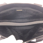 Prada Tessuto Saffiano Black Silver Nylon Leather Business Briefcase 2-Way — view 8
