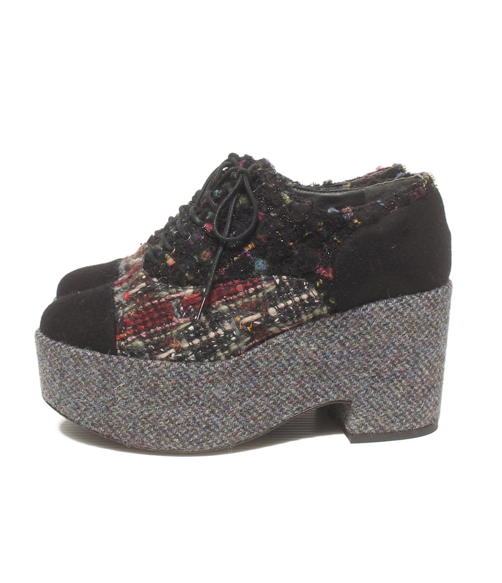 Chanel Platform Monsieur Tweed Thick Sole — view 2