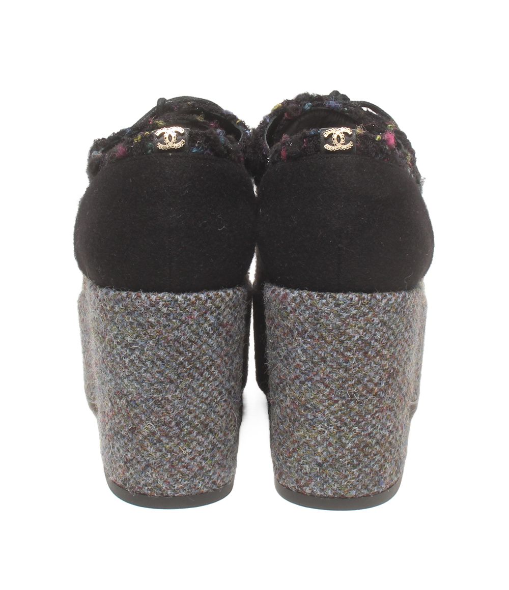 Chanel Platform Monsieur Tweed Thick Sole — view 3