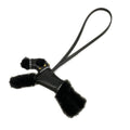 Hermes Key Holder Buddy Epi Black Gris Perle Studs Shearling
