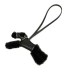 Hermes Key Holder Buddy Epi Black Gris Perle Studs Shearling