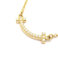 Tiffany & Co Necklace T Smile Pendant 18k Yellow Gold Diamond