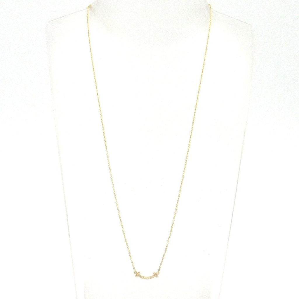 Tiffany & Co Necklace T Smile Pendant 18k Yellow Gold Diamond — view 2