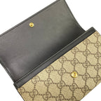 Gucci Wallet GG Plus Supreme Beige Dark Gray Black Leather — view 3
