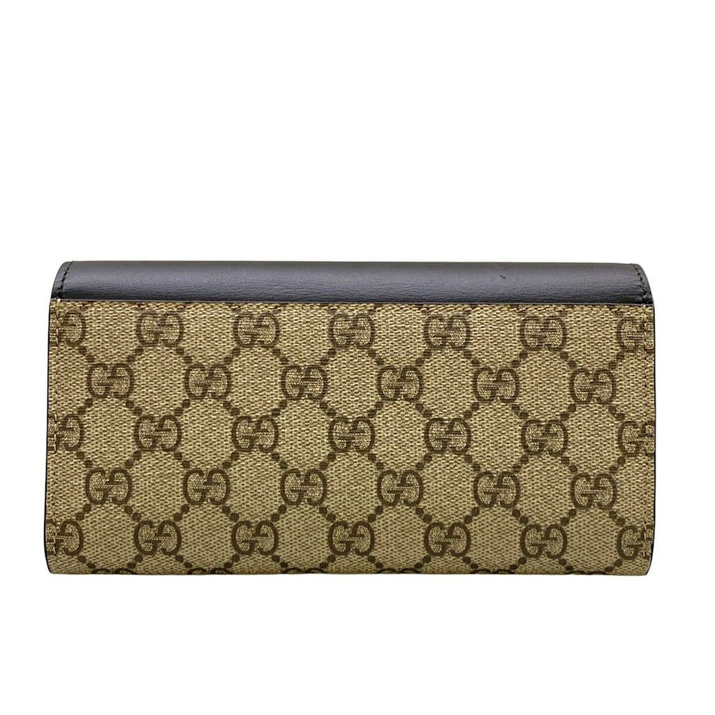Gucci Wallet GG Plus Supreme Beige Dark Gray Black Leather — view 2
