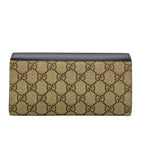 Gucci Wallet GG Plus Supreme Beige Dark Gray Black Leather — view 2