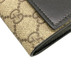 Gucci Wallet GG Plus Supreme Beige Dark Gray Black Leather — view 8