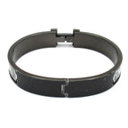 Hermes Bangle Click HH Leather Black White Amazon Festival Bandana So Bracelet — view 3