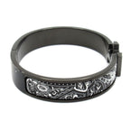 Hermes Bangle Click HH Leather Black White Amazon Festival Bandana So Bracelet — view 2