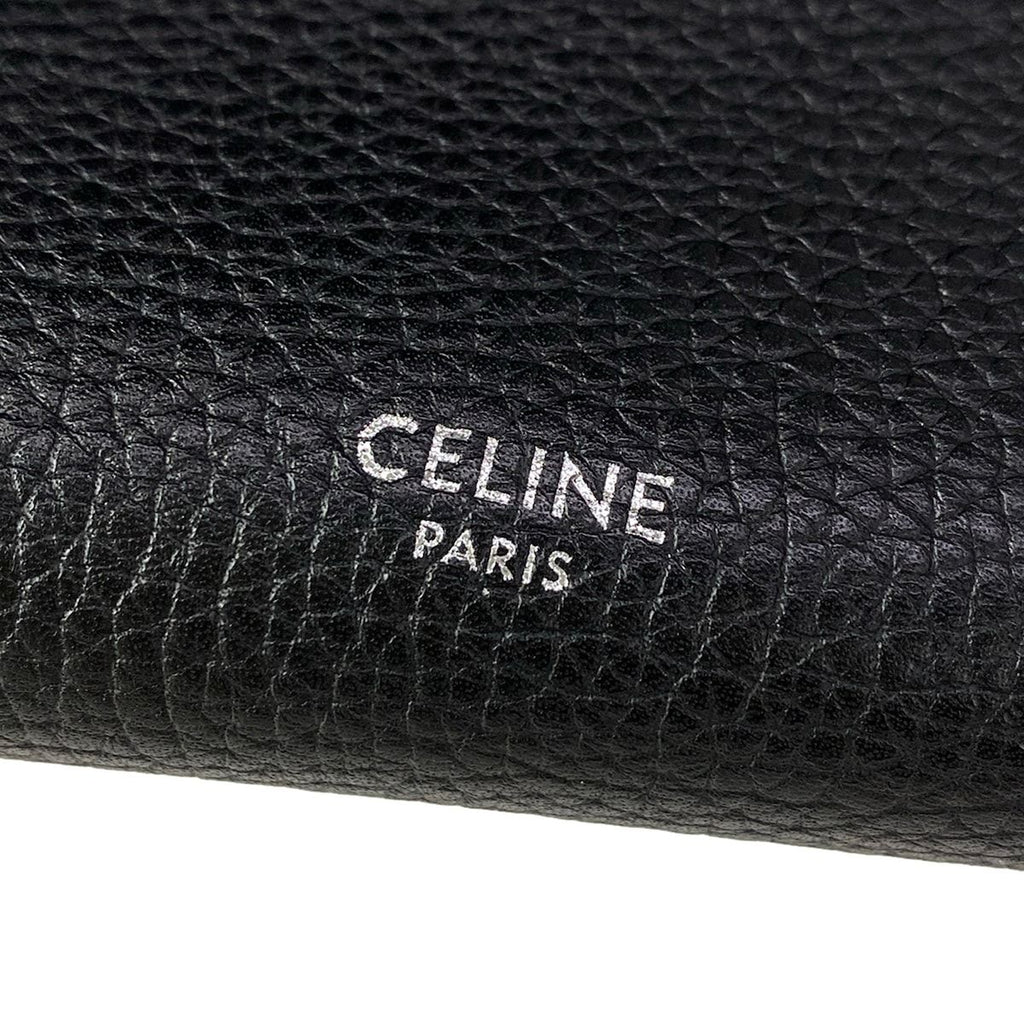 Celine Tote Big Small with Long Strap Black Leather — view 9