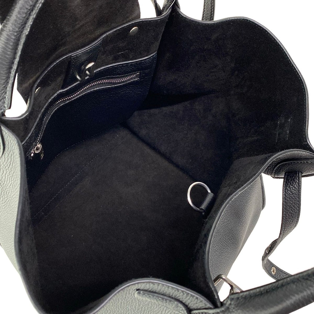 Celine Tote Big Small with Long Strap Black Leather — view 7