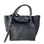 Celine Tote Big Small with Long Strap Black Leather