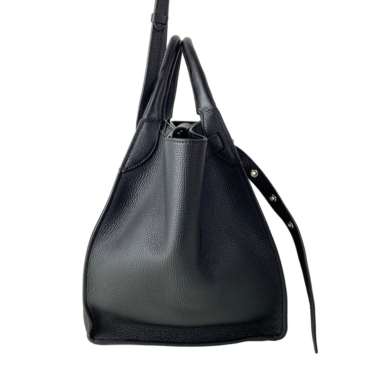Celine Tote Big Small with Long Strap Black Leather — view 2