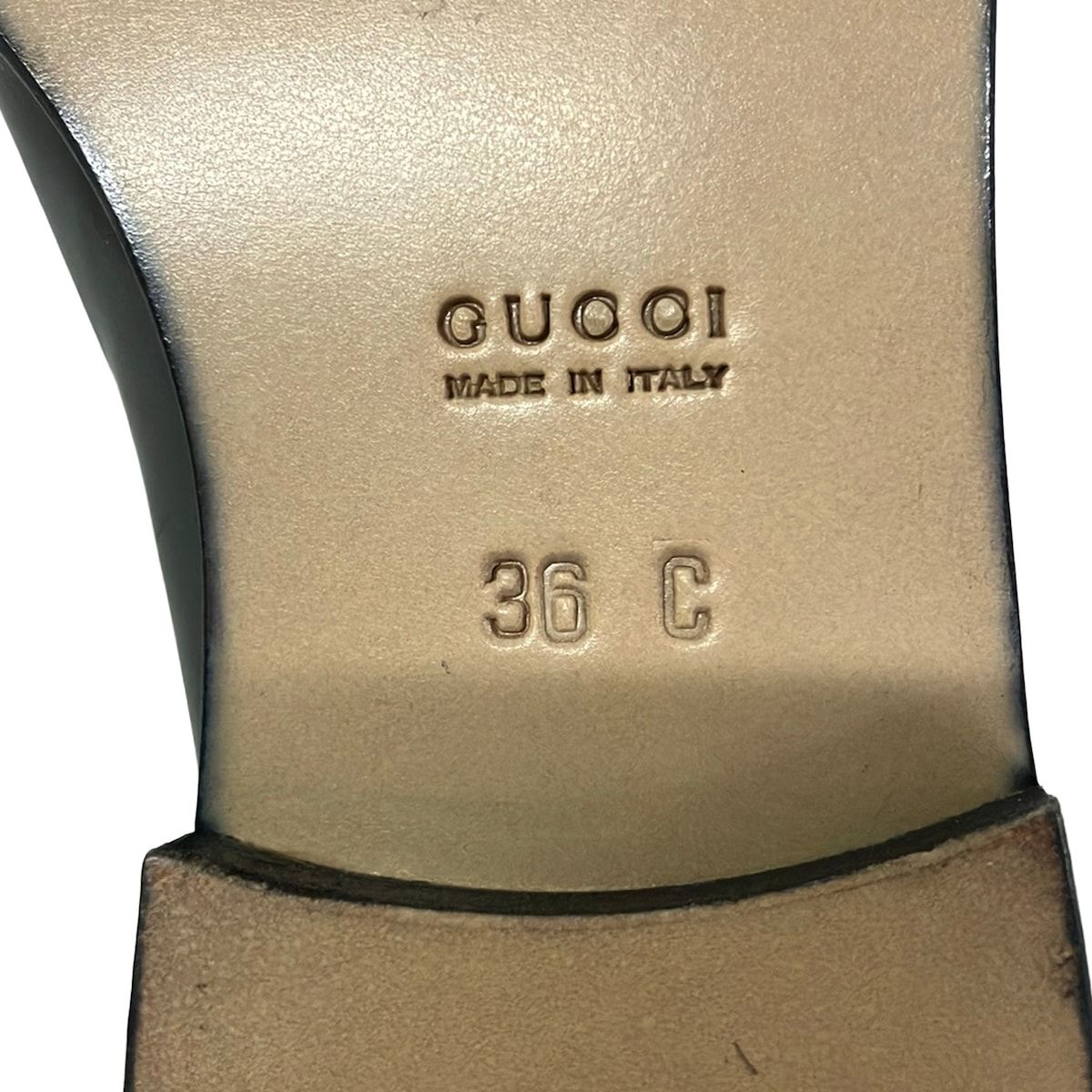 Gucci Loafers 36 C Black Gold Leather — view 6