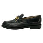Gucci Loafers 36 C Black Gold Leather