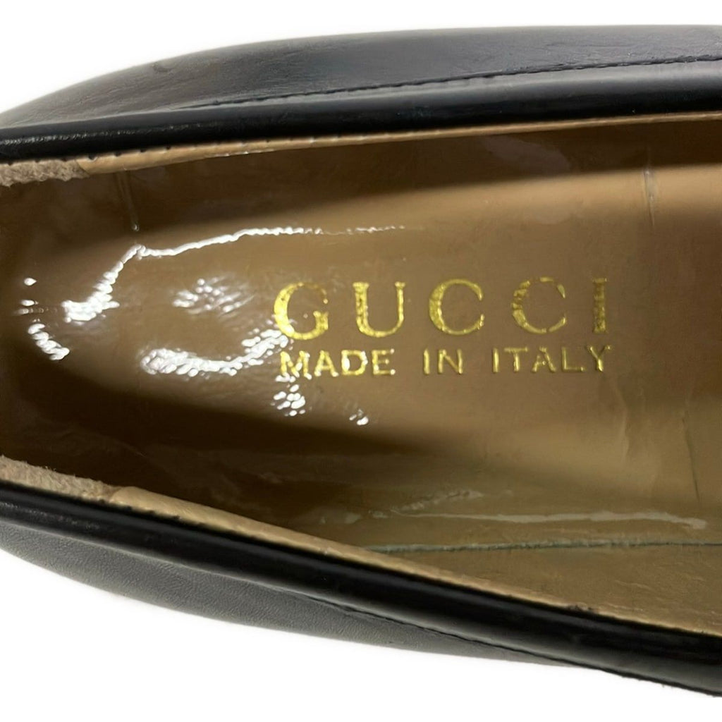 Gucci Loafers 36 C Black Gold Leather — view 5