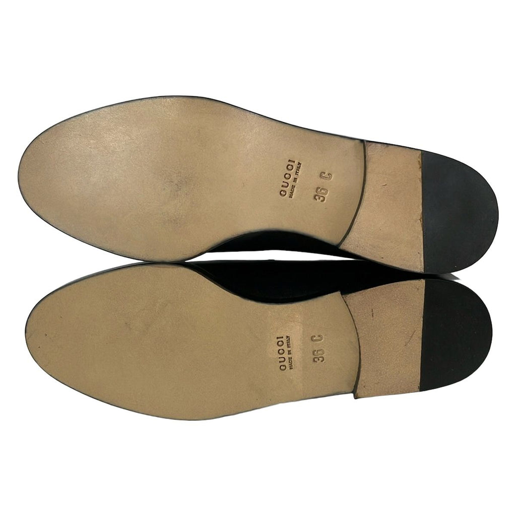 Gucci Loafers 36 C Black Gold Leather — view 4