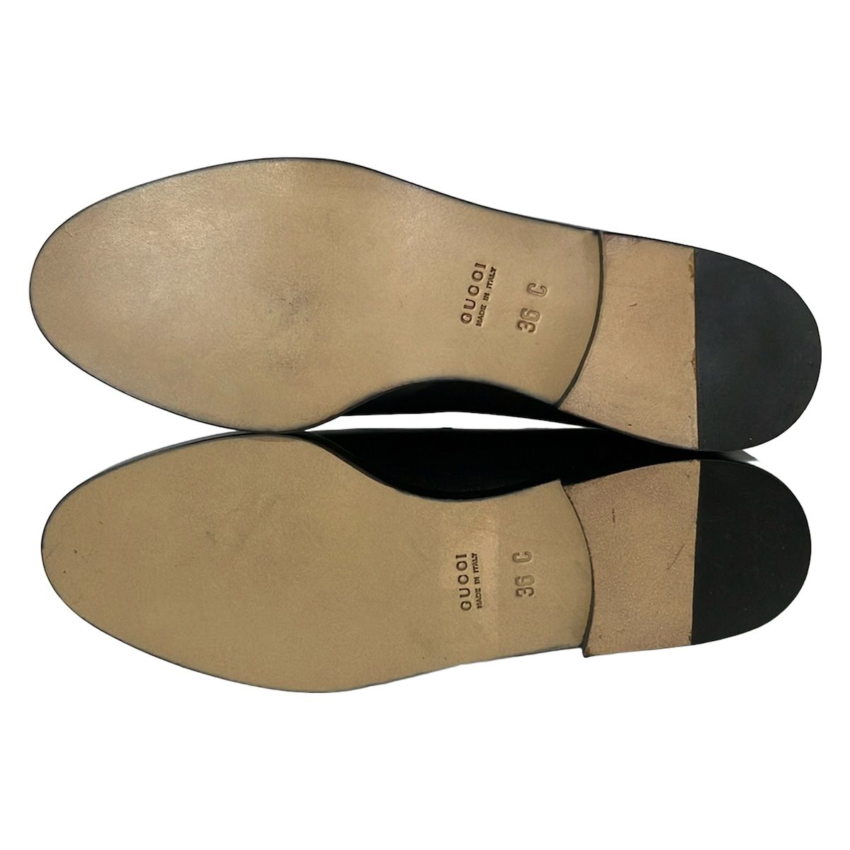 Gucci Loafers 36 C Black Gold Leather — view 4