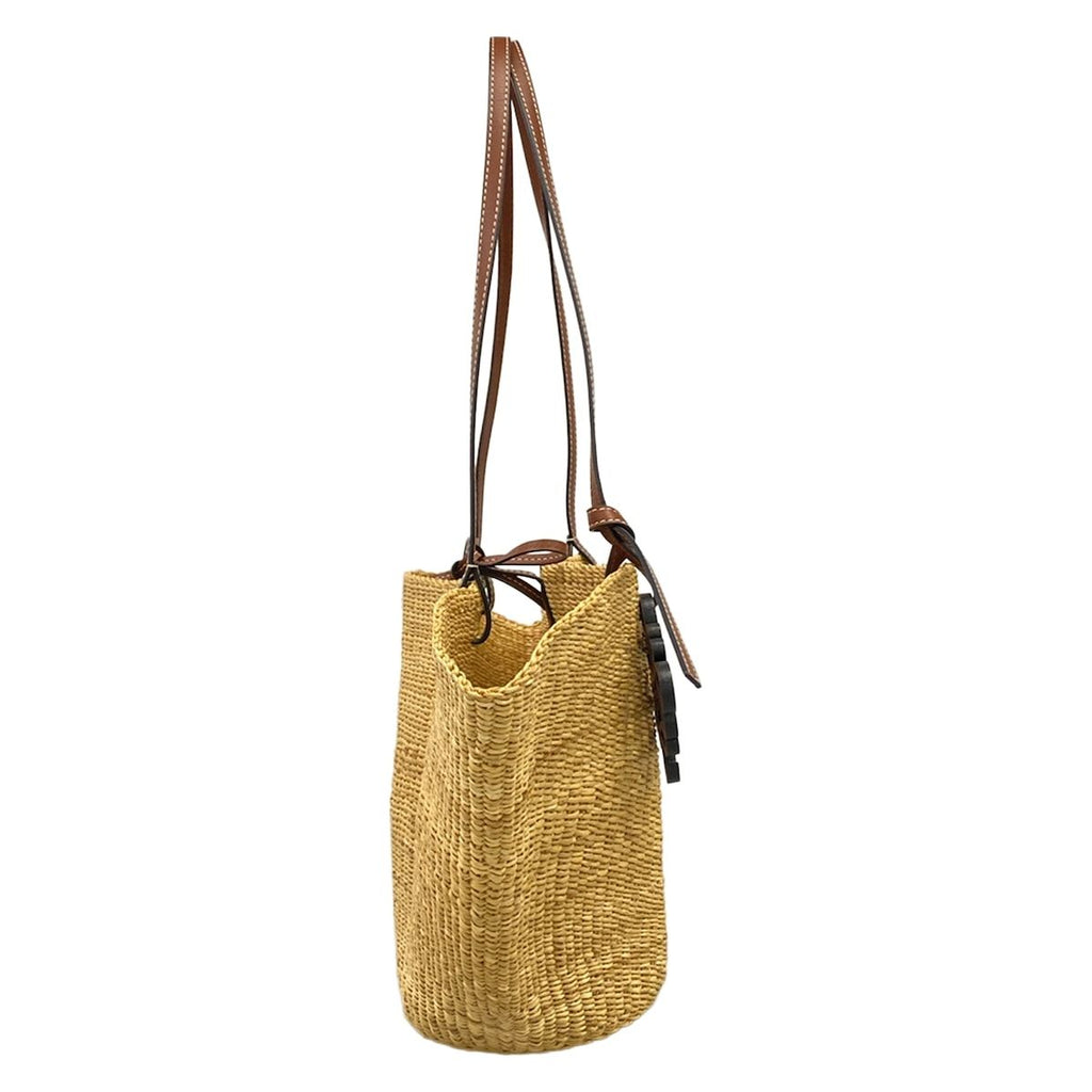 Loewe Tote Shell Basket Small Beige Dark Brown Leather — view 2