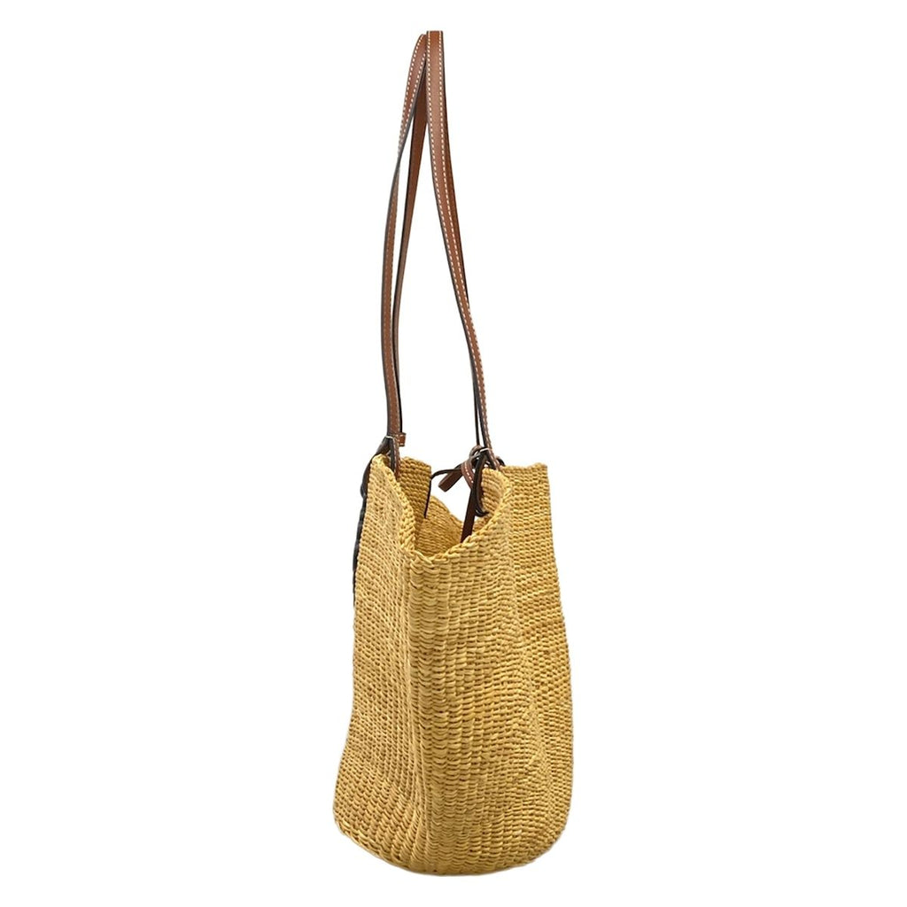 Loewe Tote Shell Basket Small Beige Dark Brown Leather — view 4