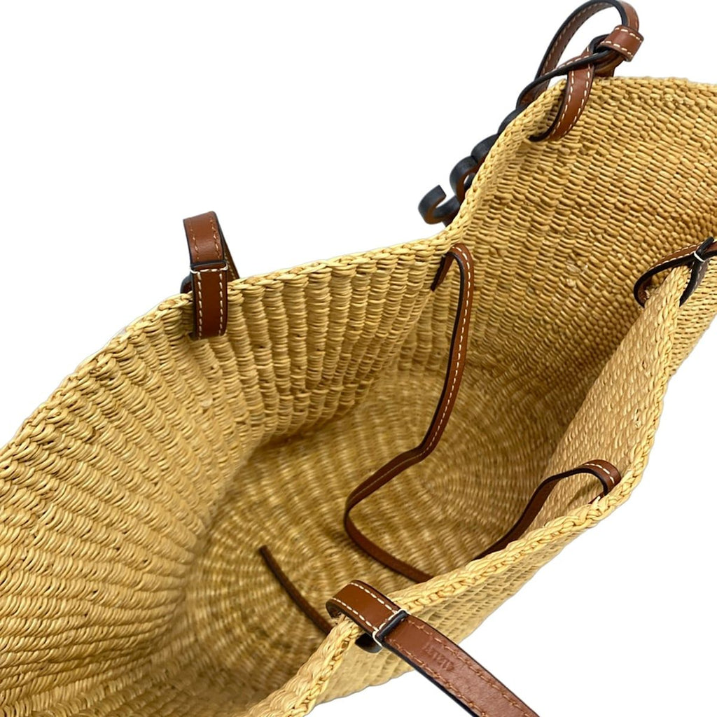 Loewe Tote Shell Basket Small Beige Dark Brown Leather — view 7