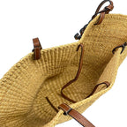 Loewe Tote Shell Basket Small Beige Dark Brown Leather — view 7