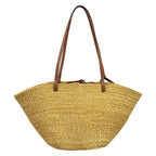 Loewe Tote Shell Basket Small Beige Dark Brown Leather — view 3