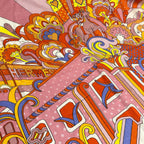 Hermes Shawl Carre 140 Rose Joanneviv Etoupe Faubourg Rainbow Cashmere Silk — view 4