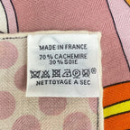 Hermes Shawl Carre 140 Rose Joanneviv Etoupe Faubourg Rainbow Cashmere Silk — view 3