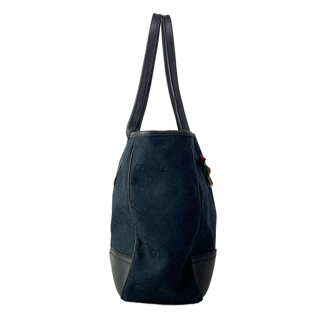 Gucci Tote Prince GG Pattern Sherry Black Green Red Leather — view 2