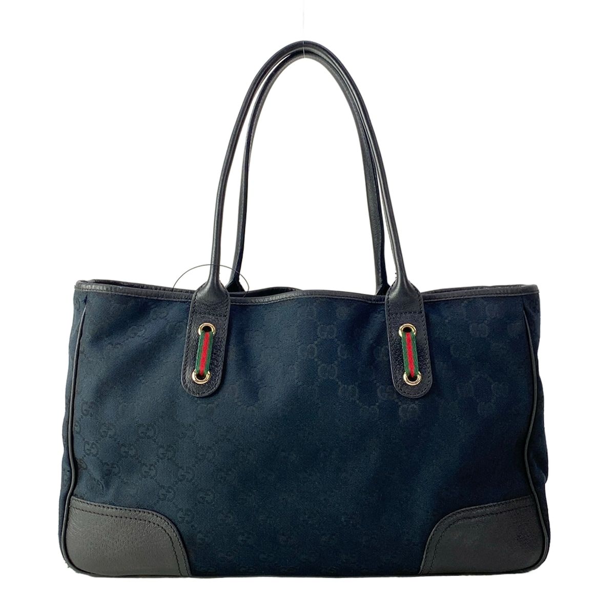 Gucci Tote Prince GG Pattern Sherry Black Green Red Leather — view 3