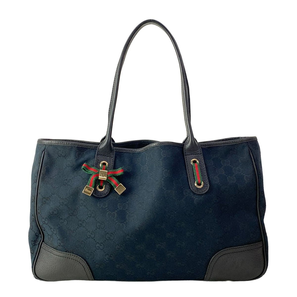 Gucci Tote Prince GG Pattern Sherry Black Green Red Leather
