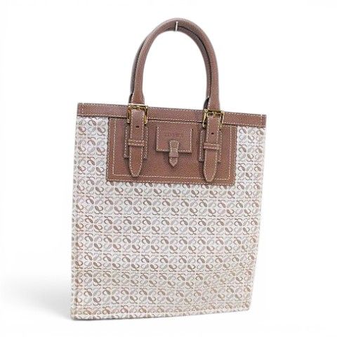 Loewe Repeat Anagram Tote Beige Canvas Leather
