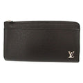 Louis Vuitton Taiga Zippy Dragonne Black L-shaped Zipper Wallet