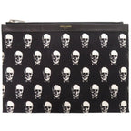 Saint Laurent Paris Skull Canvas Leather Black Clutch