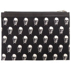 Saint Laurent Paris Skull Canvas Leather Black Clutch — view 3