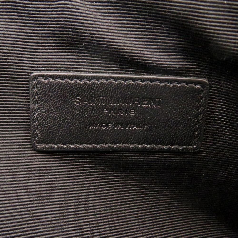 Saint Laurent Paris Skull Canvas Leather Black Clutch — view 6