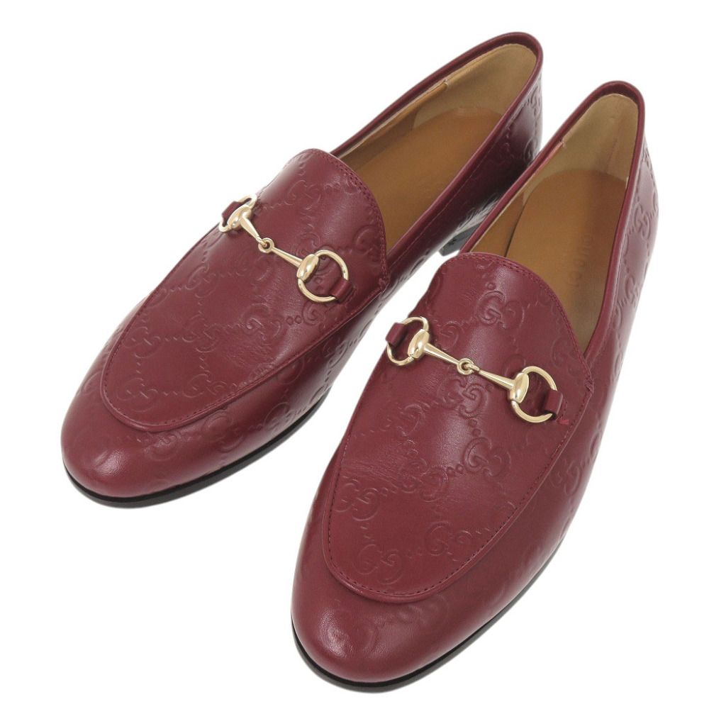 Gucci Jordan Horsebit Guccissima Leather 38 Bordeaux Loafers