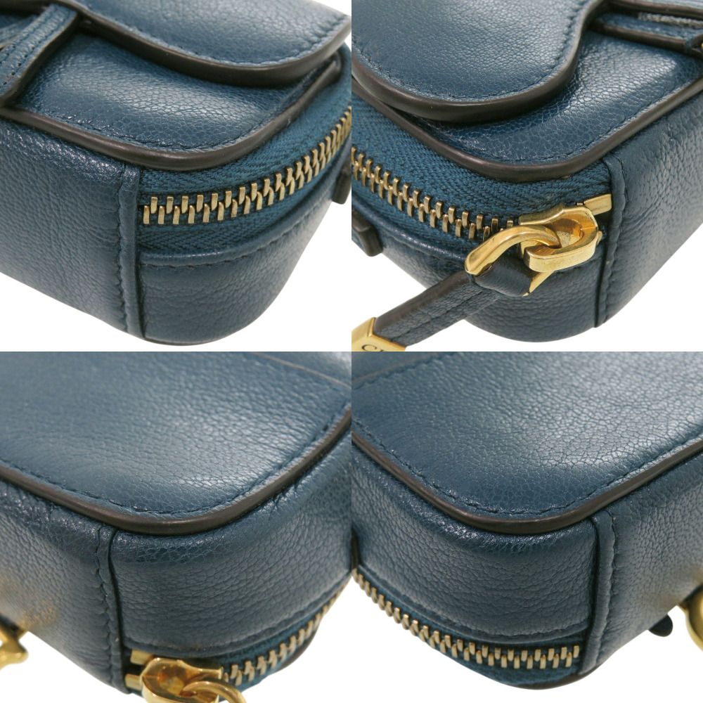 Dior Mini Saddle 43 MA Leather Blue Shoulder — view 4