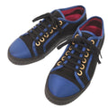 Chanel CC Logo 37.5 Satin Rubber Black Blue Sneakers