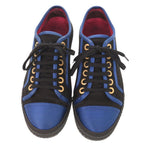 Chanel CC Logo 37.5 Satin Rubber Black Blue Sneakers — view 2