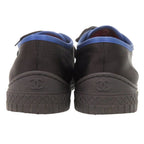 Chanel CC Logo 37.5 Satin Rubber Black Blue Sneakers — view 3