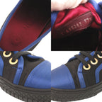 Chanel CC Logo 37.5 Satin Rubber Black Blue Sneakers — view 7